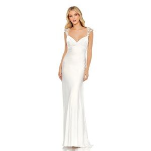 Mac Duggal White Maxi Dress